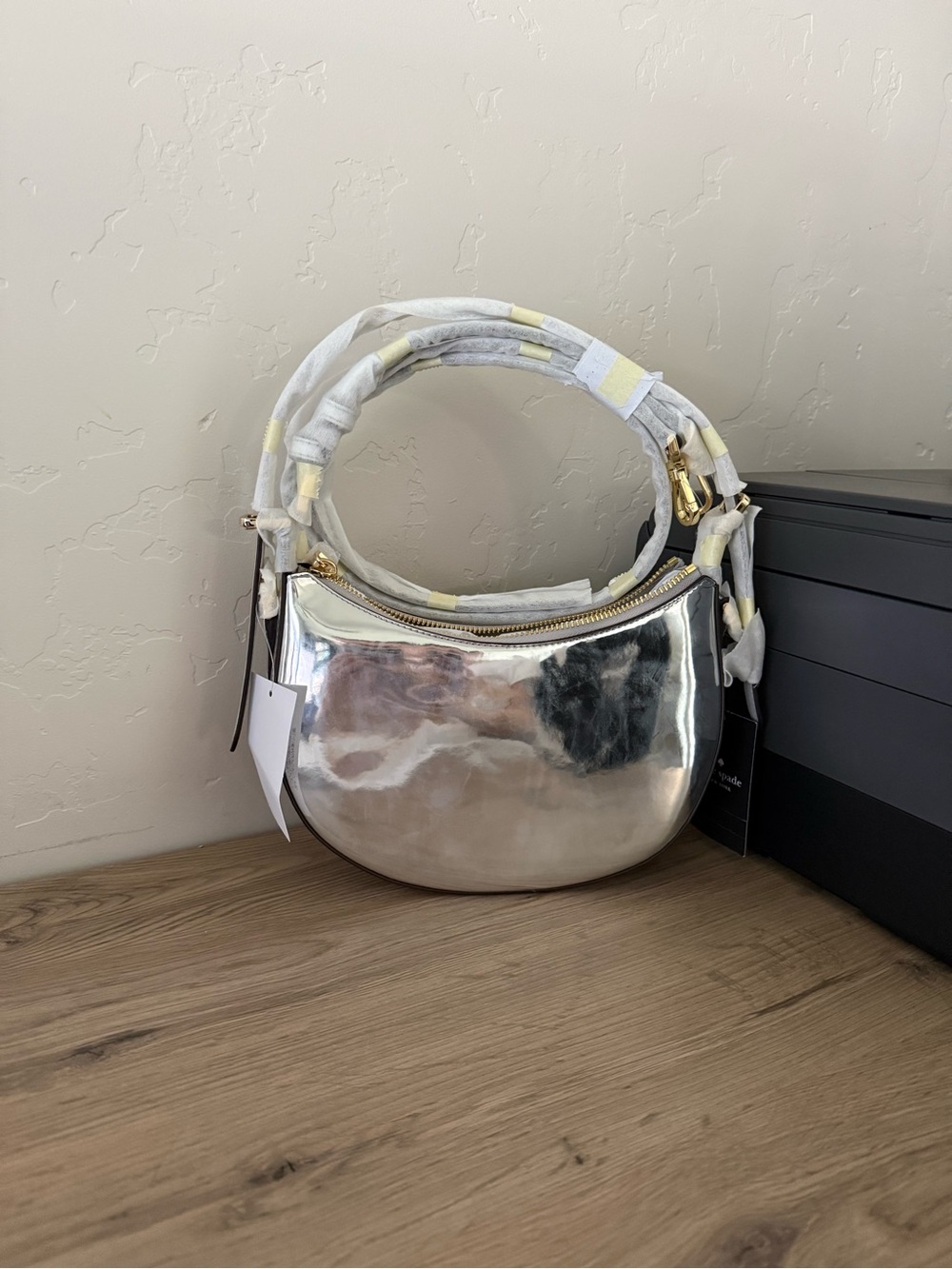 kate spade Iridescent Metallic Shoulder Bag in Silver
